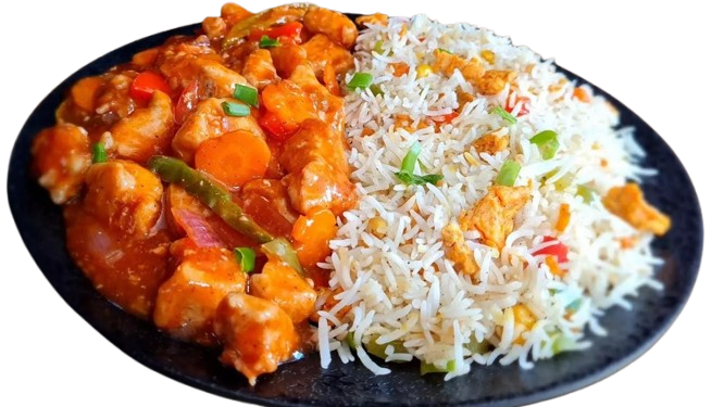 Chicken Manchurian + Egg Fried Rice